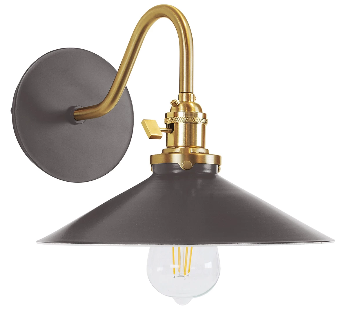 Uno Curved Arm Shallow Cone Wall Light 2 Uno Curved Arm Shallow Cone Wall Light - Image 2