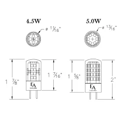 JCD G8 Bi-Pin Base 4.5W 120V 2700K 90CRI 2-Pack