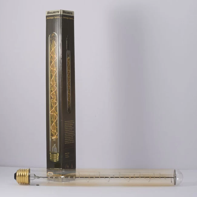 Nostalgic T9 Long Med Base Spiral 40W 120V 2200K 4-PACK 1 Nostalgic T9 Long Med Base Spiral 40W 120V 2200K 4-PACK