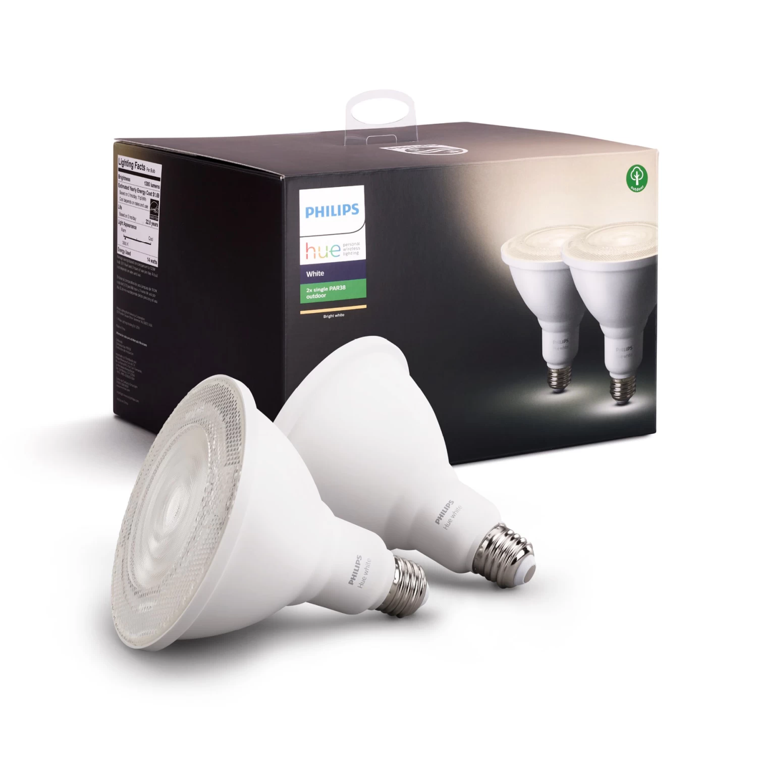 Philips Hue Hue PAR38 White Smart Bulb 2-Pack 2 Philips Hue Hue PAR38 White Smart Bulb 2-Pack - Image 2