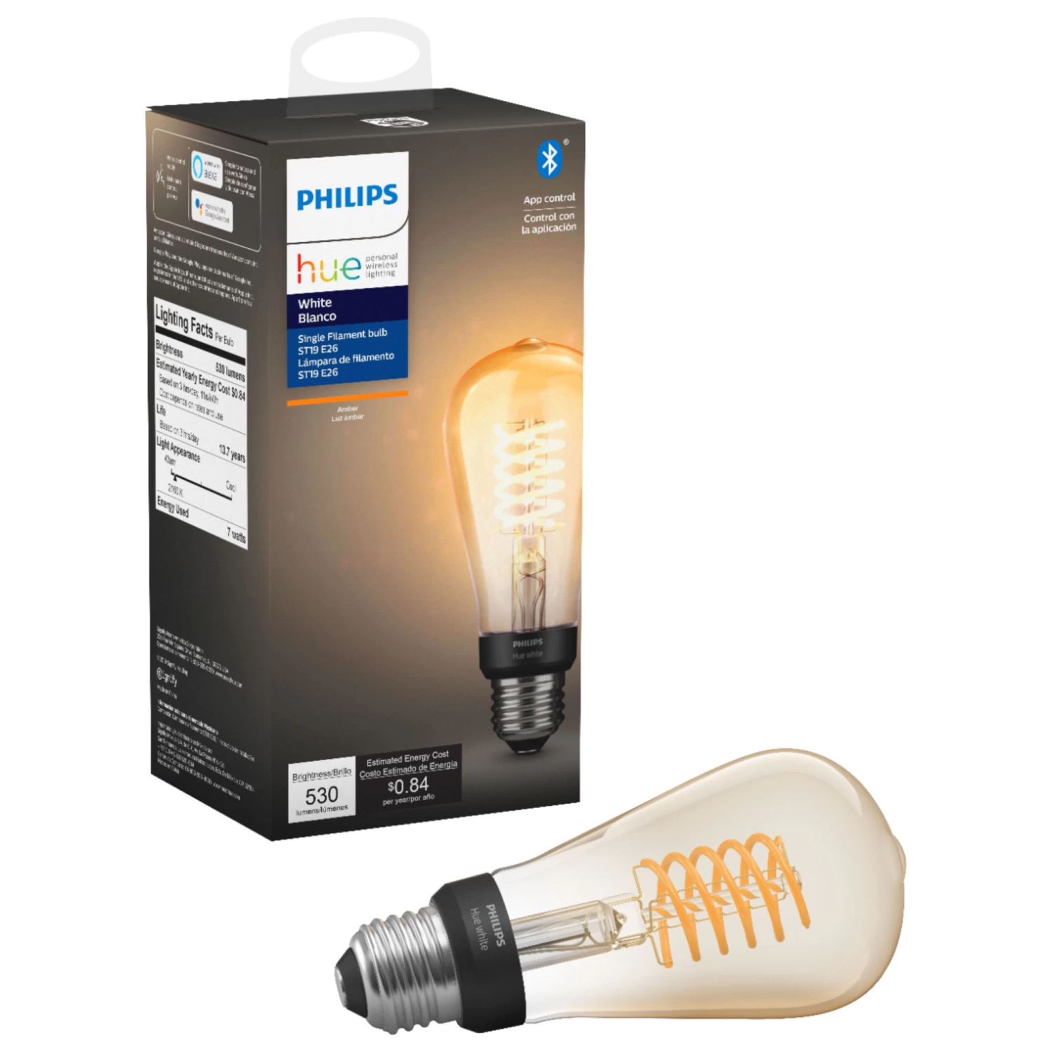 Philips Hue Hue ST19 White Filament Smart Bulb 4 Philips Hue Hue ST19 White Filament Smart Bulb - Image 4