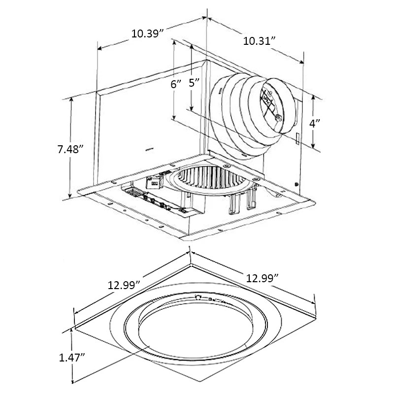 ABF-G6 Multi Speed Exhaust Fan With Humidity Sensor 2 ABF-G6 Multi Speed Exhaust Fan With Humidity Sensor - Image 2