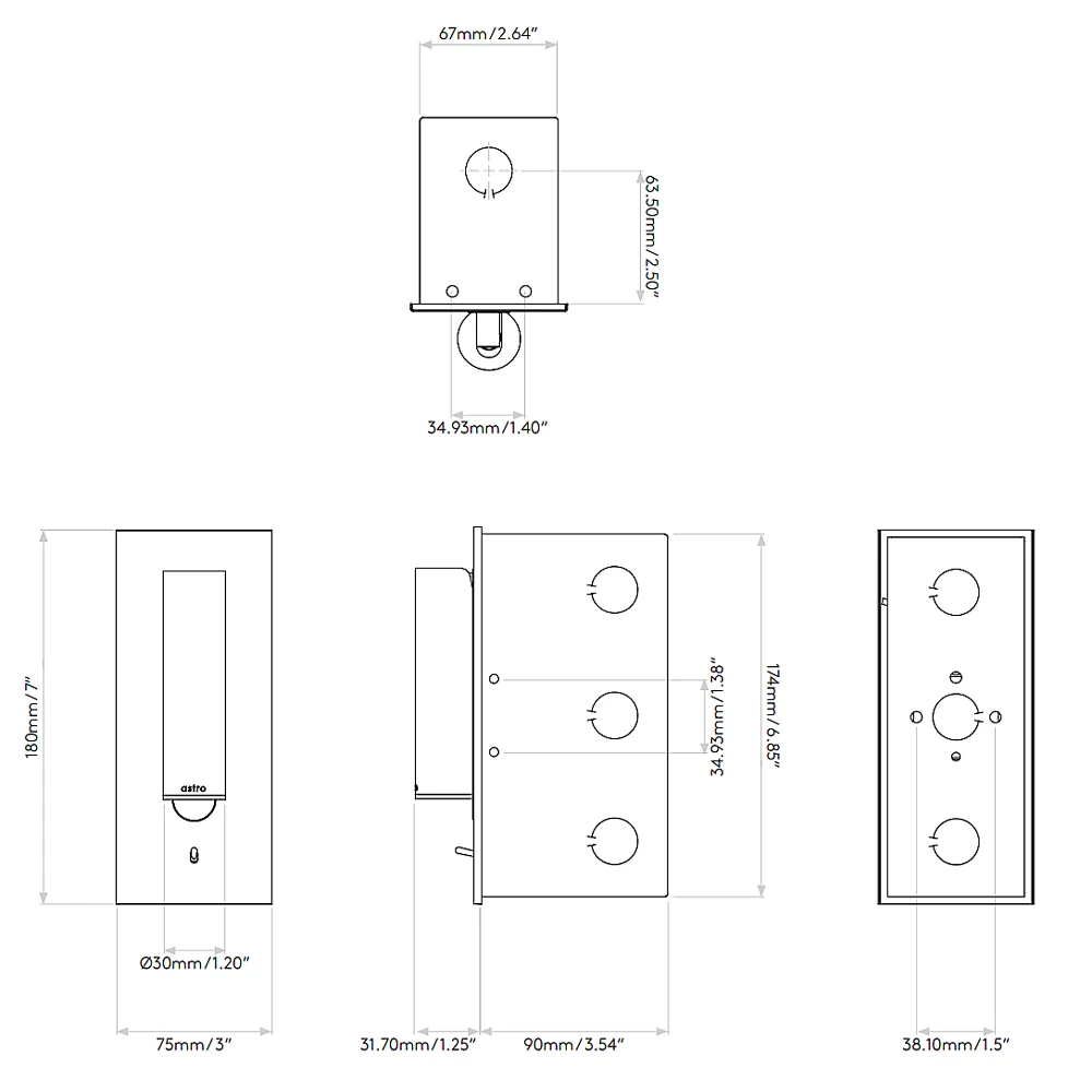 Fuse 3 Recessed Wall Sconce With Micro Switch 1 Fuse 3 Recessed Wall Sconce With Micro Switch