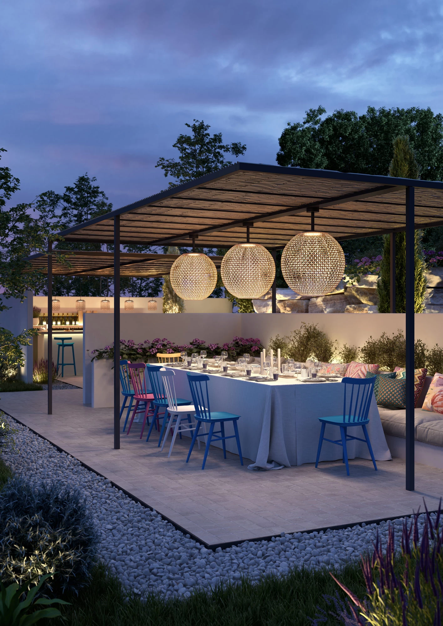 Nans Outdoor Large Sphere Ceiling Light 120-277V 5 Nans Outdoor Large Sphere Ceiling Light 120-277V - Image 5