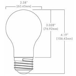 A19 Edge Filament Med Base 6.5W 120V 2700K 95CRI 10-PACK