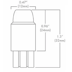 Micro T5 Wedge 1.2W 12V 2700K 85CRI 25-PACK