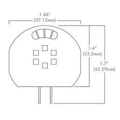 JC G4 Bipin Base 2W 12V Round Wafer 2700K 85CRI 25-PACK