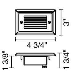 Horizontal Louver Step Light With Amber Diffuser