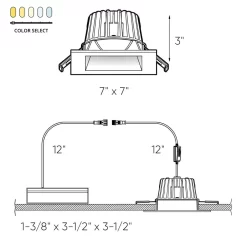 RGR 6IN SQ Color-Select Smooth Baffle Downlight/Housing