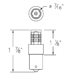 BA15s SC Bayonet Turtle 2W 12V Amber 2-Pack