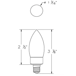 B10 Candelabra Base Turtle 3W Amber 120V 2-Pack