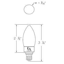 B10 Candelabra Base 5W 120V 2700K 90CRI 2-Pack