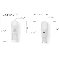 JCD G9 Loop-Pin Base Warm Dim 2.5W 120V 90CRI 2-PACK