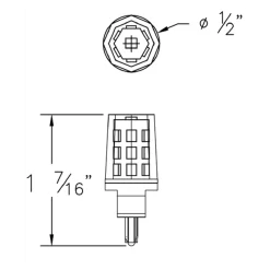 T5 Wedge Base Turtle 1W Amber 12V 2-Pack