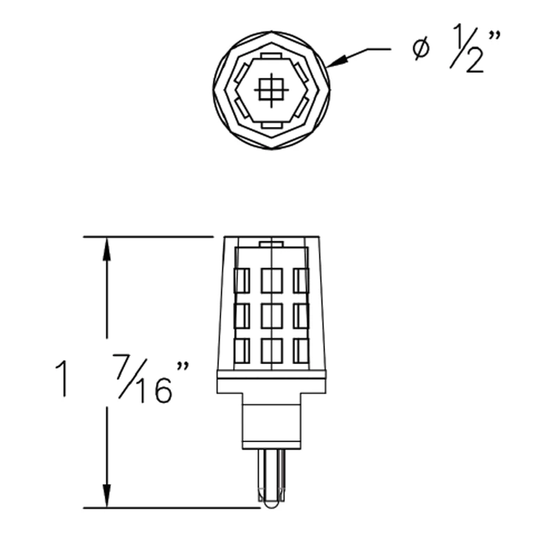 T5 Wedge Base Turtle 1W Amber 12V 2-Pack 1 T5 Wedge Base Turtle 1W Amber 12V 2-Pack