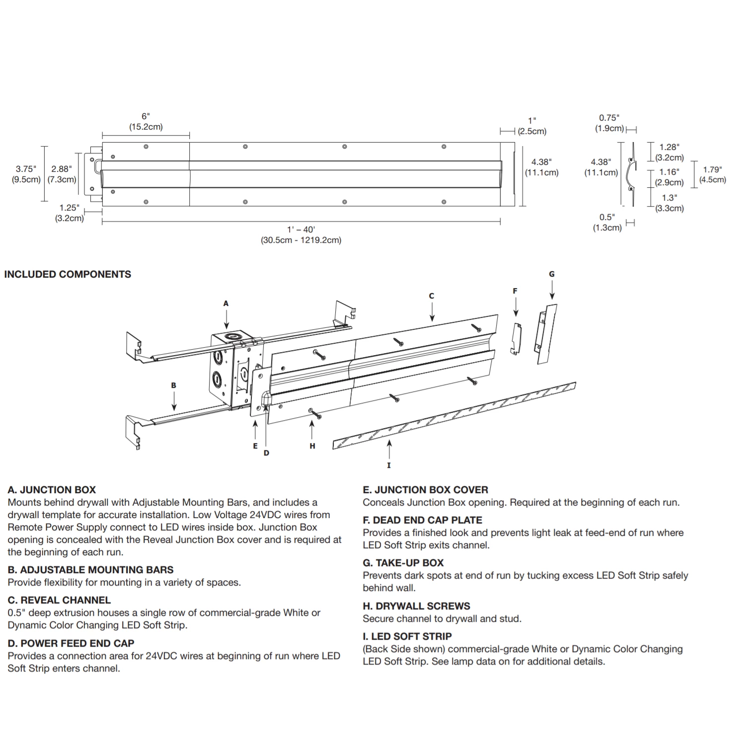 Reveal Warm Dim Cove/Pathway Plaster-In LED System 24V 1 Reveal Warm Dim Cove/Pathway Plaster-In LED System 24V