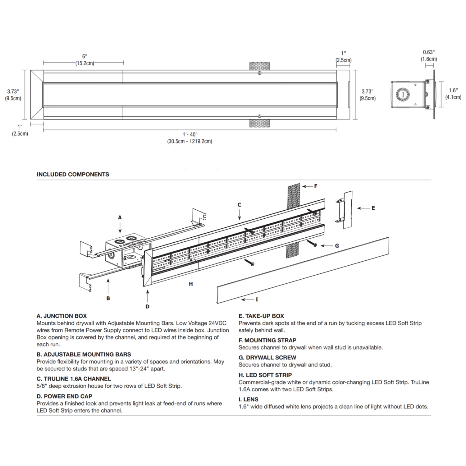 TruLine 1.6A RGB 10W 24VDC Plaster-In LED System 1 TruLine 1.6A RGB 10W 24VDC Plaster-In LED System