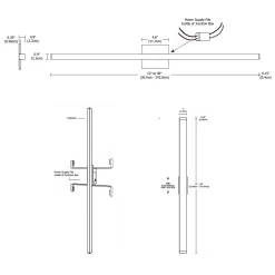 Twiggy D1 Warm Dim Bath Bar W/ 4 Inch Square Canopy