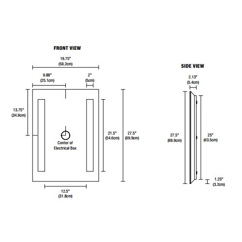 Twin Slim Surface Mount LED Mirror 1 Twin Slim Surface Mount LED Mirror