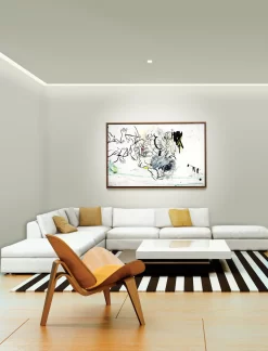 Verge Ceiling 5W Warm Dim Plaster-In System -Fashion Lighting edge verge ceiling install living room