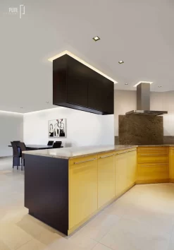 Verge Ceiling 5W Warm Dim Plaster-In System -Fashion Lighting edge verge ceiling install reception desk