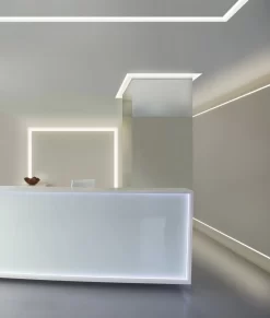 Verge Wall 5W Warm Dim Plaster-In System -Fashion Lighting edge verge wall install reception