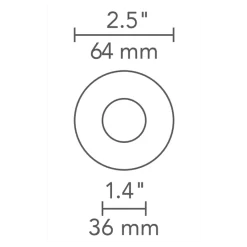 2 Inch Round Flangeless Bevel Lensed Shower Trim