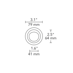 2 Inch Round Flanged Lensed Wall Wash Trim