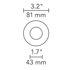 Element 3 Inch Round Flanged Flat Lensed Shower Trim