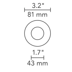 Element 3 Inch Round Flangeless Flat Shower Trim