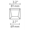 Element 3 Inch Square Flangeless Wall Wash Trim