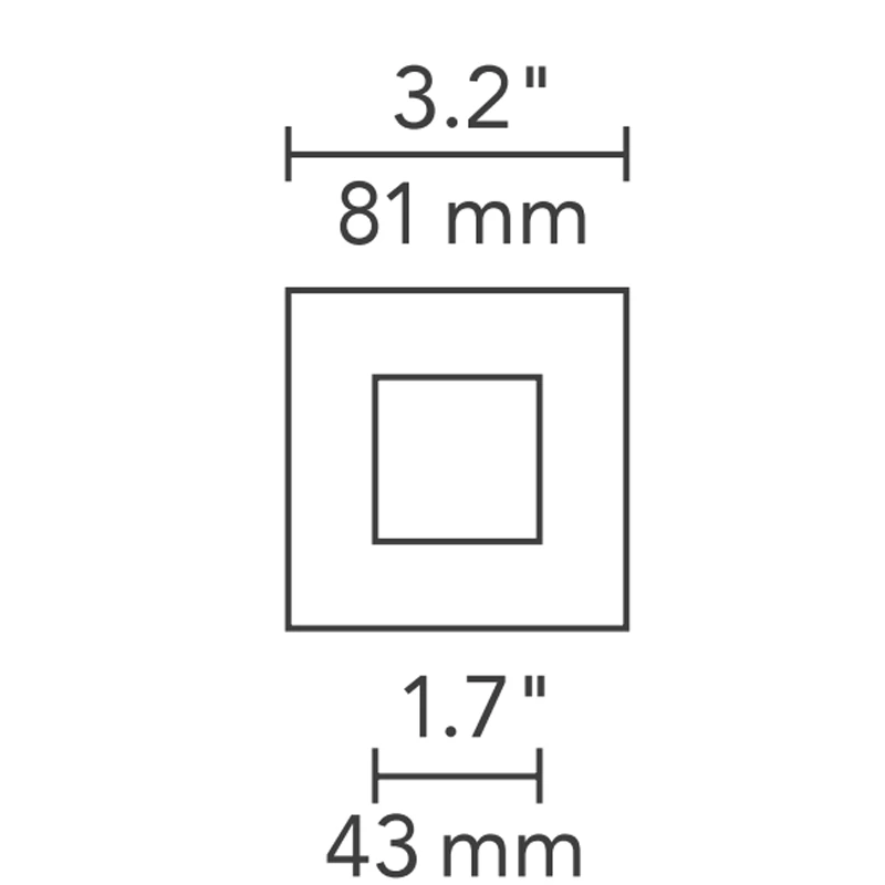 Element 3 Inch Square Flangeless Flat Lensed Shower Trim 1 Element 3 Inch Square Flangeless Flat Lensed Shower Trim