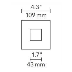 Element 3 Inch Square Flanged Flat Lensed Shower Trim