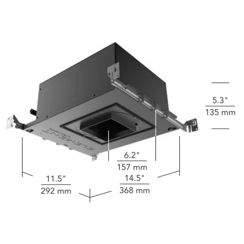 Element 4IN SQ Flangeless Wall Wash New Construction Housing 1 Element 4IN SQ Flangeless Wall Wash New Construction Housing