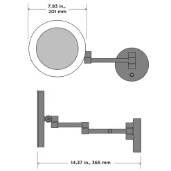 Glamour Wall Mount Makeup Mirror