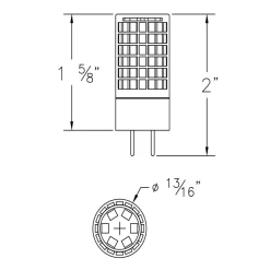 JCD G8 Bi-Pin Base 5W 120V 2700K 90CRI 1-Pack