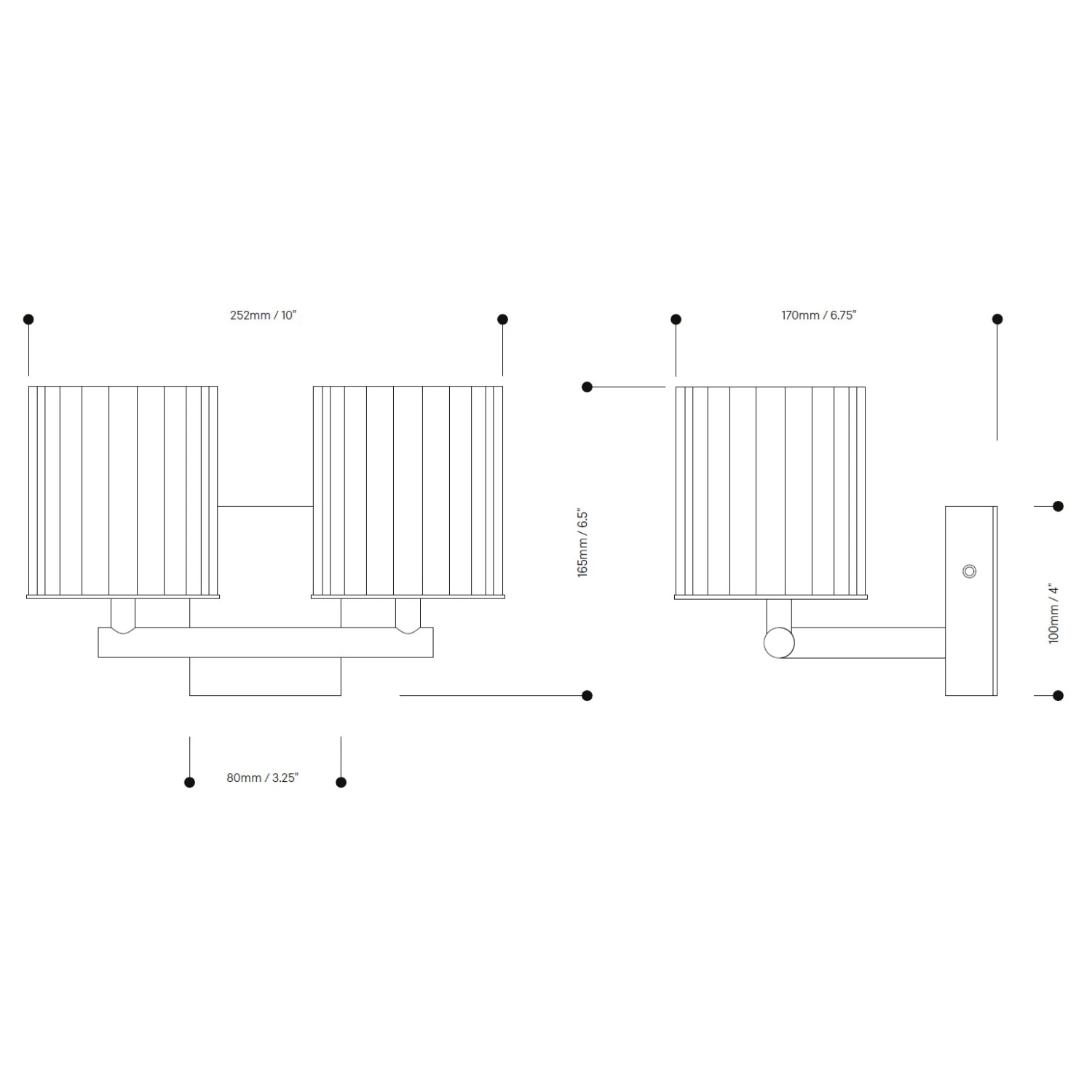 Flute Wall Light Double 1 Flute Wall Light Double