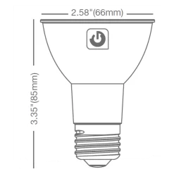 Refine PAR20 Med Base 6.5W 120V 40Deg 4000K 90CRI 6-PACK