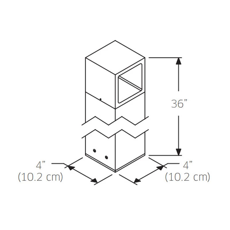 120V Square Bollard Light 1 120V Square Bollard Light