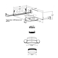 Atomos 2 Slim Round Downlight Trim / IC Airtight Housing