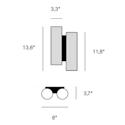 Black Note Duplet Wall Sconce