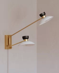 Whitley Plug-In Wall Sconce -Fashion Lighting mitzi HL481202 AGB install