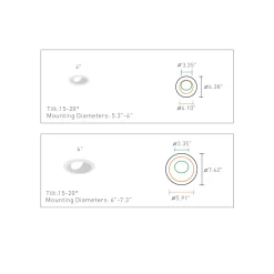 Commercial J-Box Round Wall Wash Reflector Trim