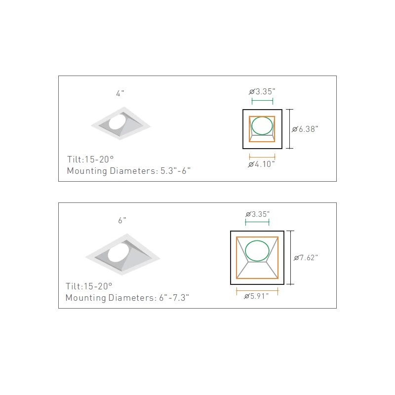 Commercial J-Box Square Wall Wash Reflector Trim 1 Commercial J-Box Square Wall Wash Reflector Trim