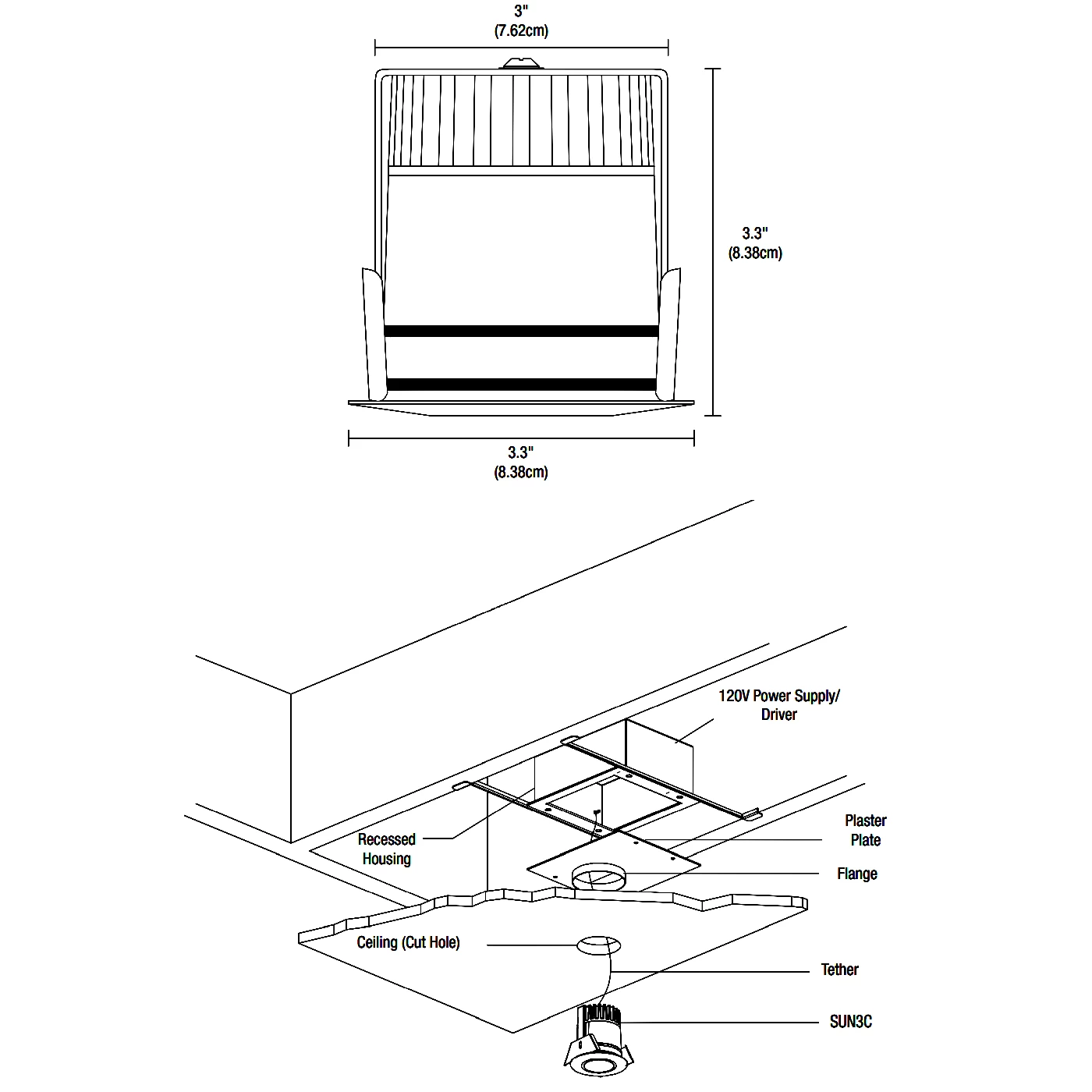 Sun3C Indoor/Outdoor Ceiling LED Downlight 1 Sun3C Indoor/Outdoor Ceiling LED Downlight