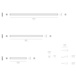 Pencil Horizontal Cordless Wall Sconce 12 Pencil Horizontal Cordless Wall Sconce -Fashion Lighting pencil horizon wall spec1