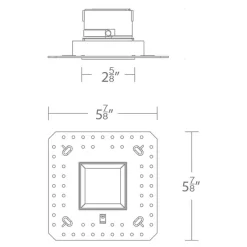 Aether 2IN Square Trimless Downlight Shower Trim