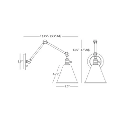 Alloy Swing Arm Wall Light