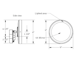 Baci Junior Round Double Arm Wall Mirror