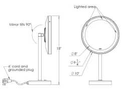 Baci Senior Fixed Height Vanity Mirror